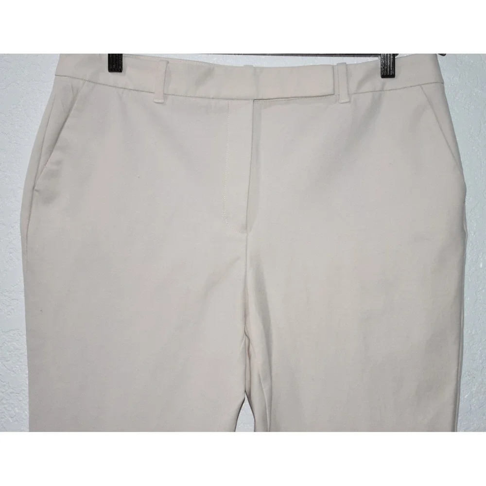 White House Black Market 12 Embroidered THE STRAIGHT CROP Stretch Ivory Cream - Picture 4 of 16